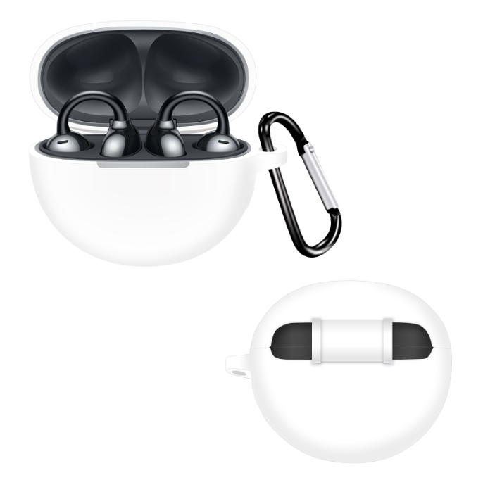 Силіконовий захисний чохол для HUAWEI FreeClip з карабіном (White)