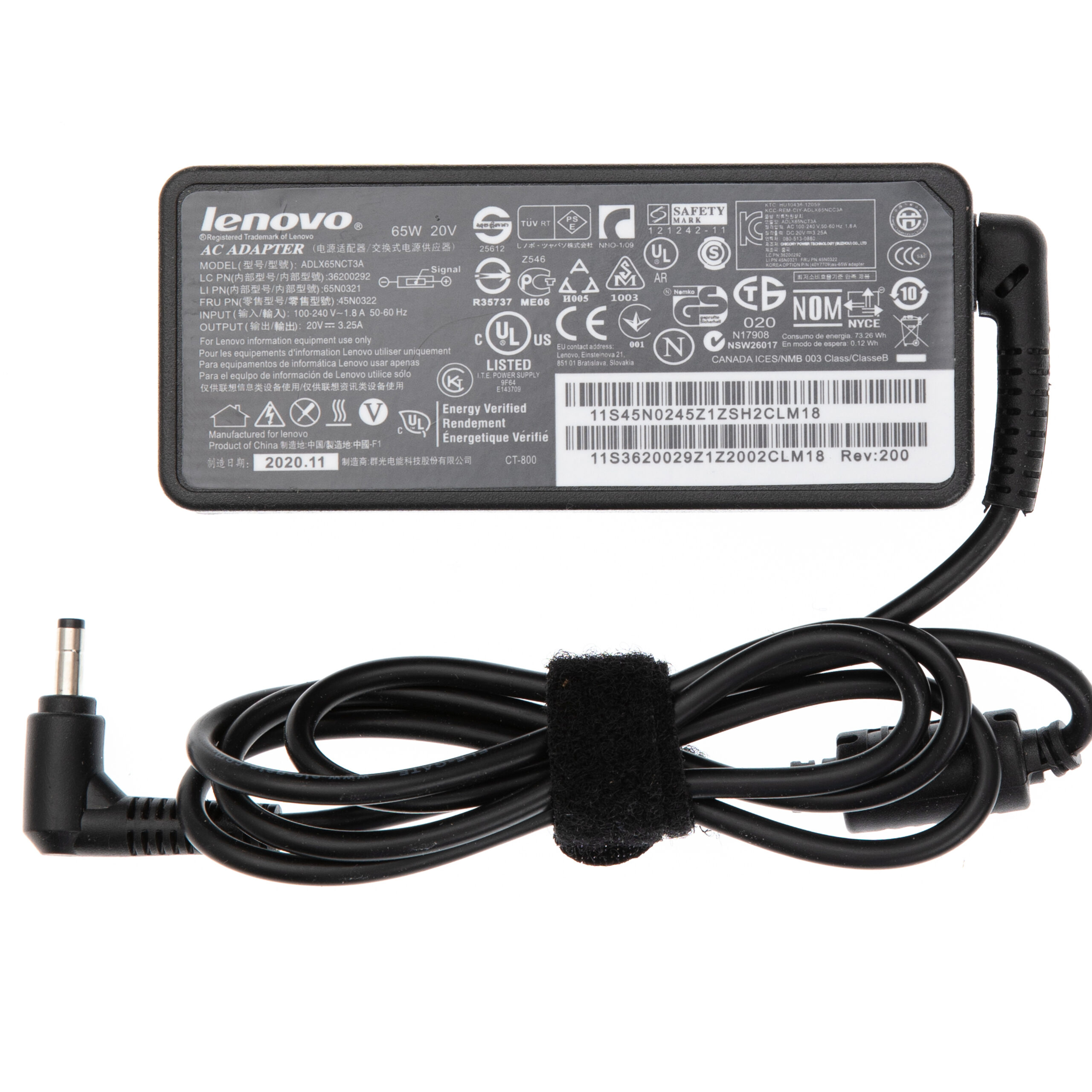 Блок Живлення для ноутбука Lenovo (19.5V 3.33A 65W) 4.0x1.7 мм, Lenovo Yoga 710 15 6 мес