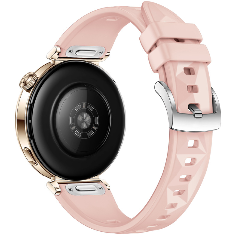 Силіконовий ремінець з крижаним візерунком для Huawei Watch GT5 (18 мм) із кнопковою системою кріпле (Рожевий)