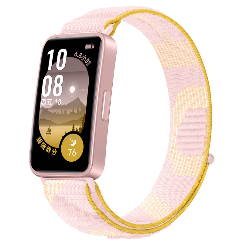 Нейлоновий ремінець для Huawei Band 8 / 9 з липучкою (Pink)