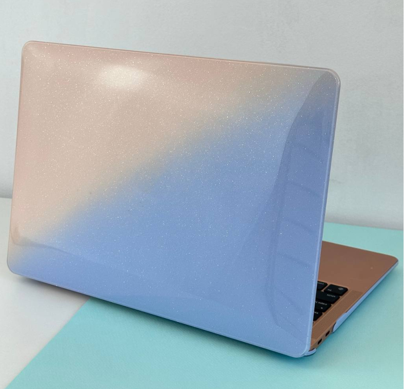 Чохол для MacBook Air 13" (2018 - 2020 | M1 | A1932 | A2337) з блискітками (Розовый, Голубой, Синий)