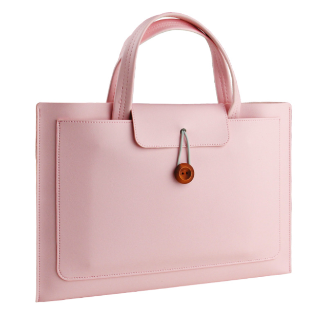 Сумка-чохол для ноутбука 15.6"/16" PU шкіра (Рожева)