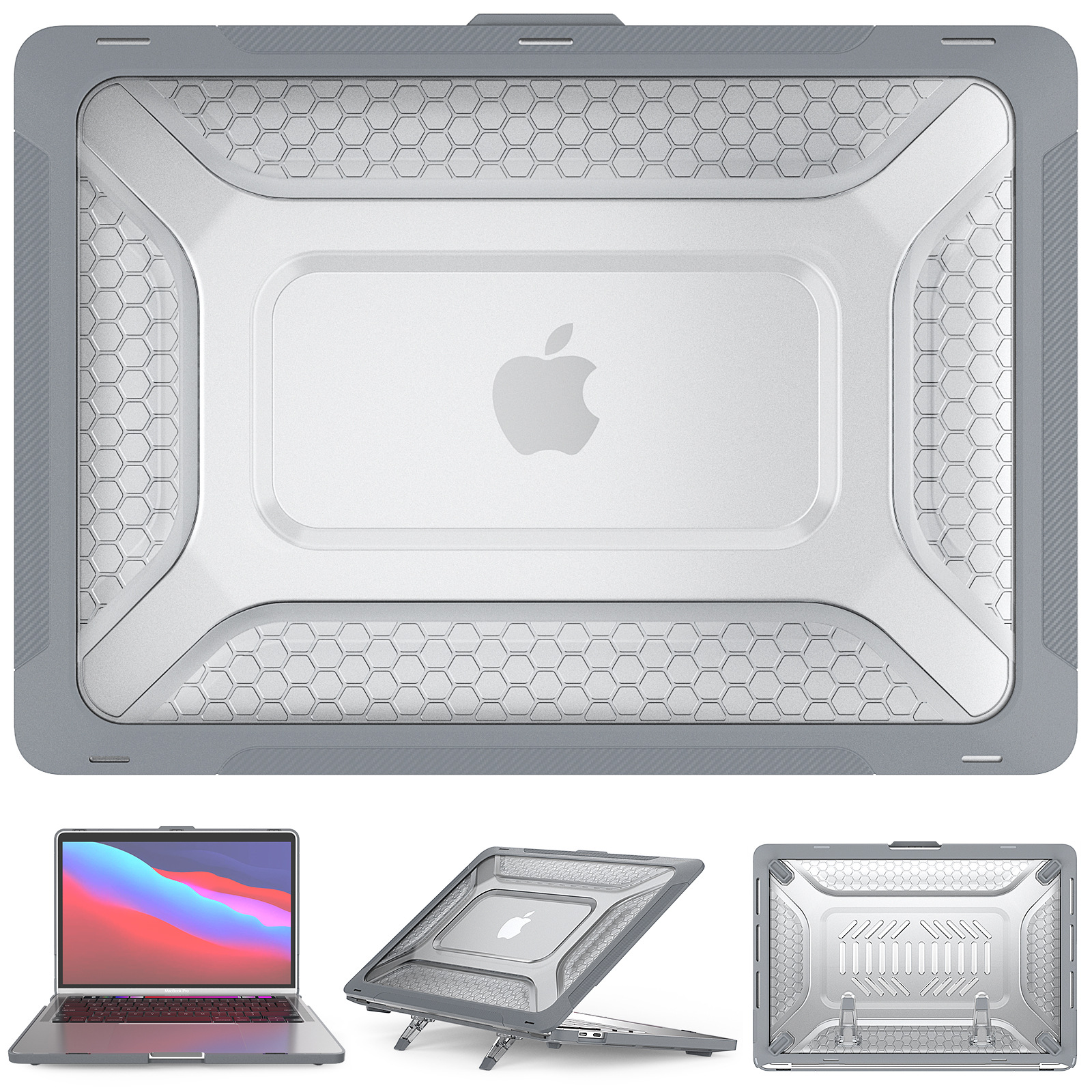 Протиударний чохол з підставкою для Macbook Air 15" A2941,  (Серый)