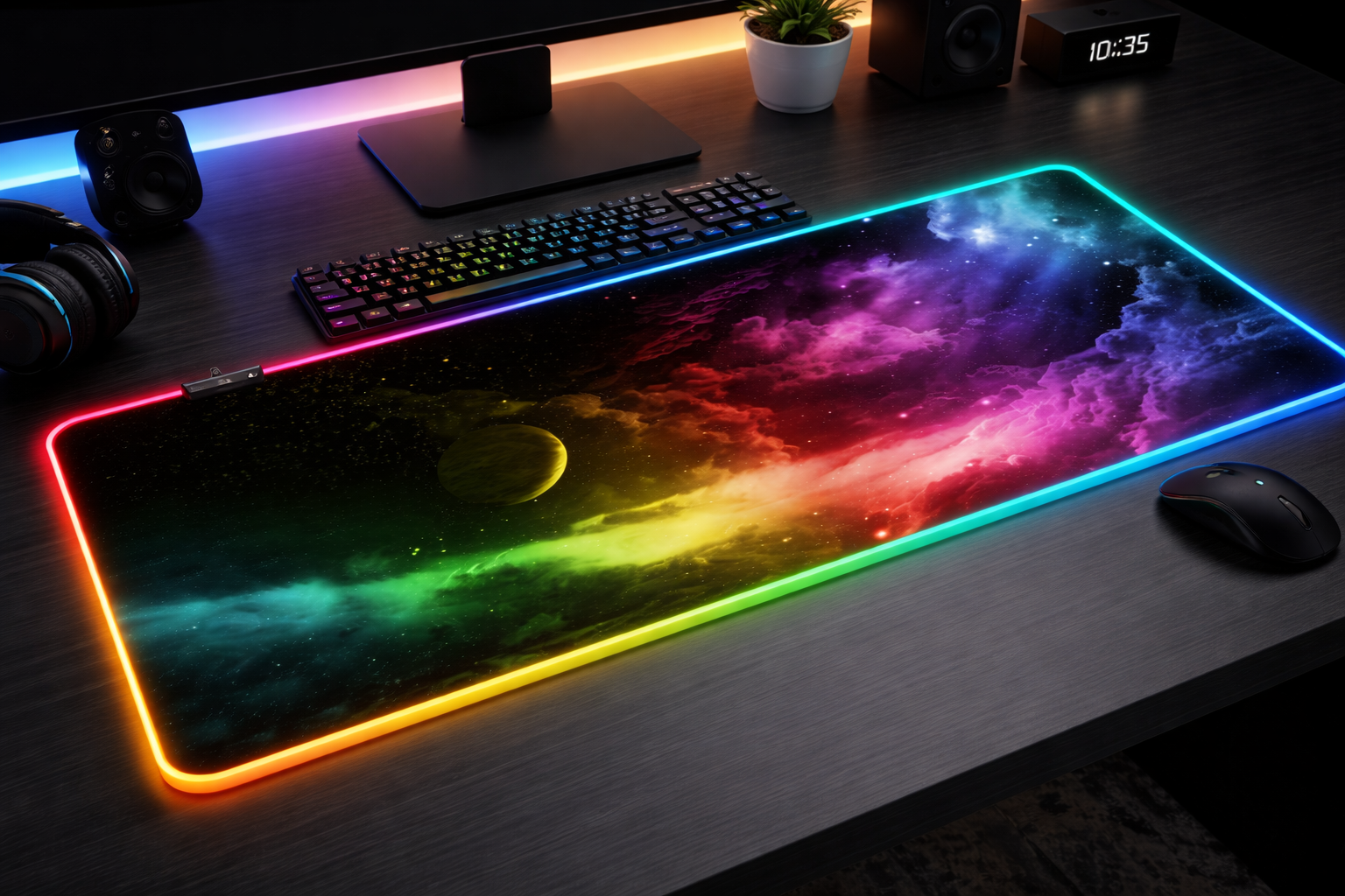 LED килимок для мишки Космос 80х30см. (02)