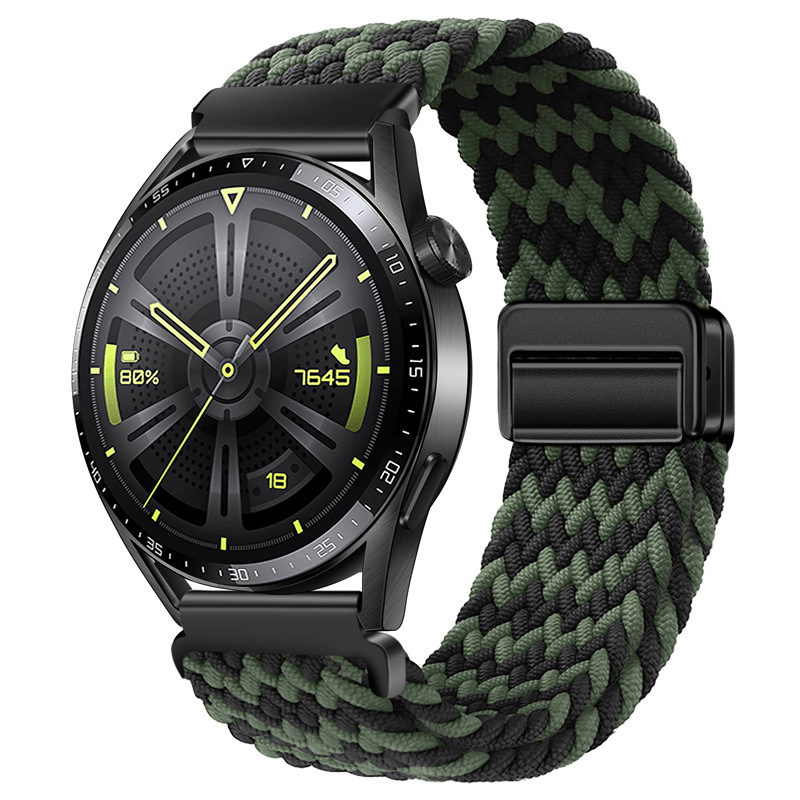 Ремінець тканинний на магнітному замку 22 мм (Зеленый / Dark green)