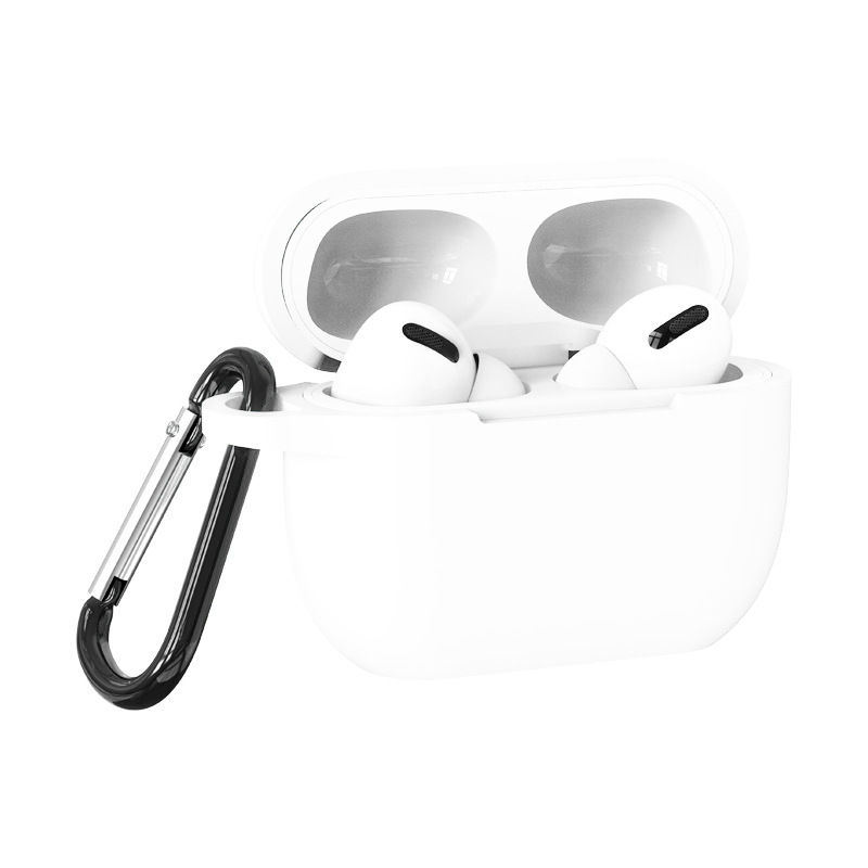 Силіконовий чохол для Apple AirPods PRO/PRO 2 з карабіном (Білий)