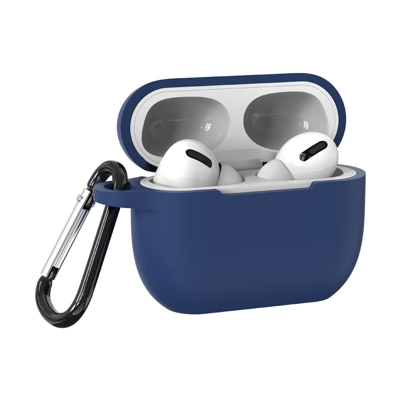 Силіконовий чохол для Apple AirPods PRO/PRO 2 з карабіном (Темно синий)