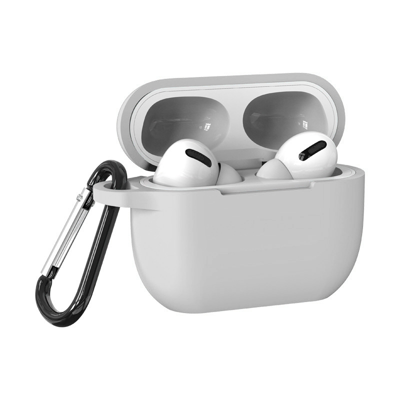 Силіконовий чохол для Apple AirPods PRO/PRO 2 з карабіном (Серый)