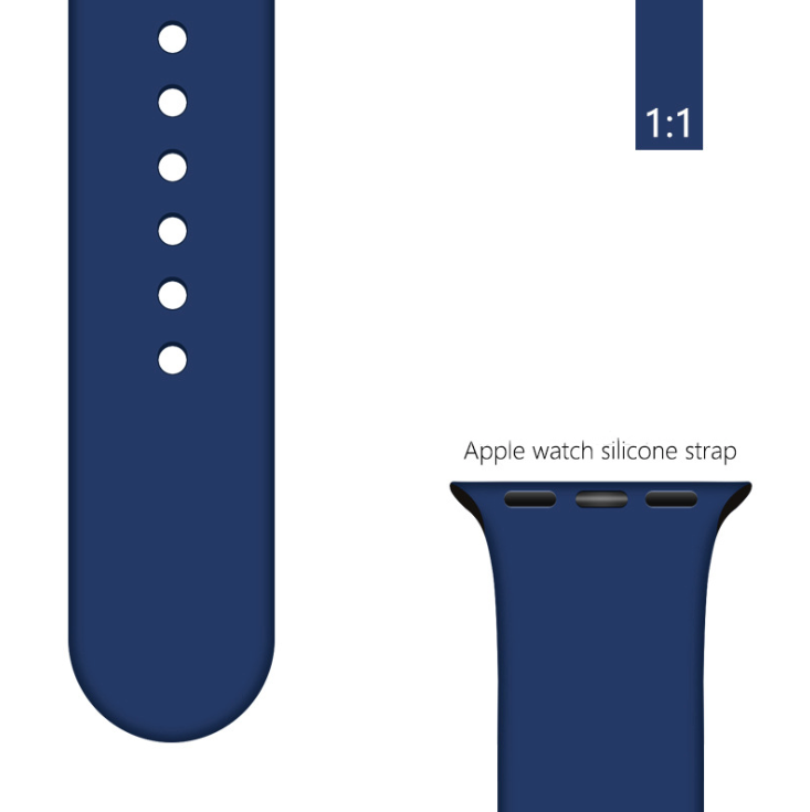 Ремінець BlackPink Силіконовий для Apple Watch 42/44mm Розмір S Чорний (Темно-Синий)