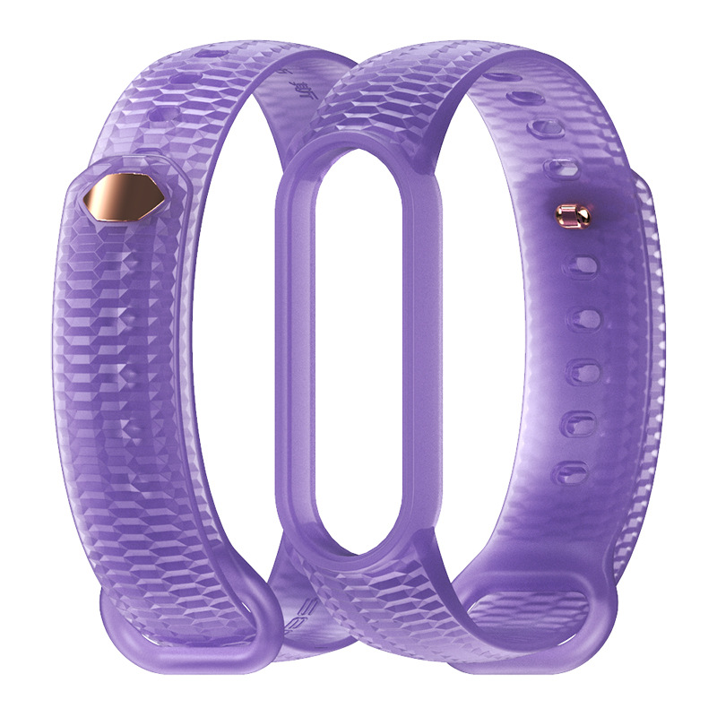 Ремінець силіконовий для MIband 4/5/6 MIJOAS, Червоний (Фиолетовый / Grape)