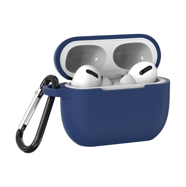 Чохол силіконовий з карабіном для Airpods 3 (Темно синий)
