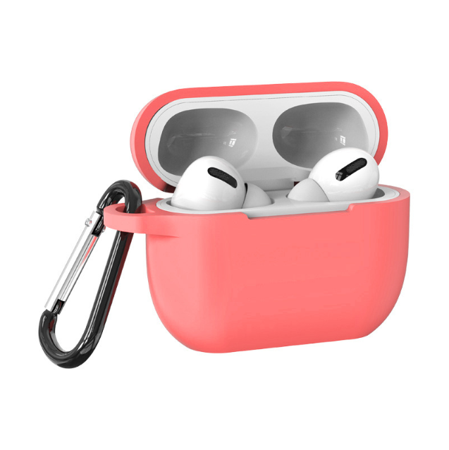 Чохол силіконовий з карабіном для Airpods 3 (Кораловый)
