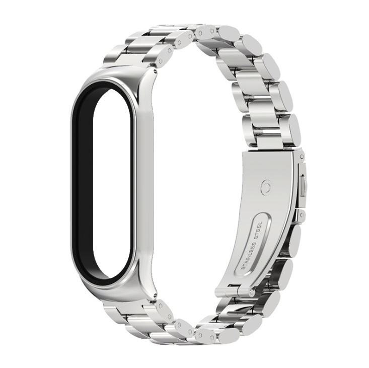 Ремінець металевий MiJOAS для Mi Band 3 | 4 | 5 | 6 Classic, Фіолетовий (Срібний)