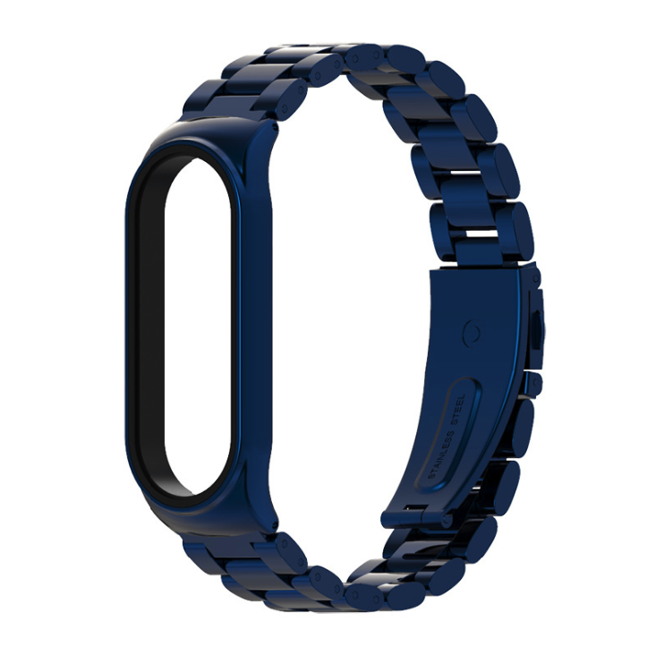 Ремінець металевий MiJOAS для Mi Band 3 | 4 | 5 | 6 Classic, Фіолетовий (Синій)