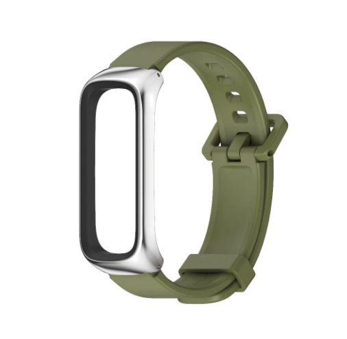 Силіконовий ремінець з захисною рамкою для Samsung Galaxy Fit 2 (зелений)