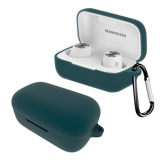 Силіконовий чохол для Sennheiser MOMENTUM True Wireless 2 з карабіном (Green)