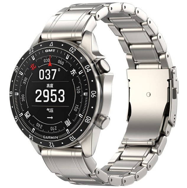 Металевий титановий ремінець 22 мм для Garmin MARQ / Fenix / Epix (Срібний матовий)