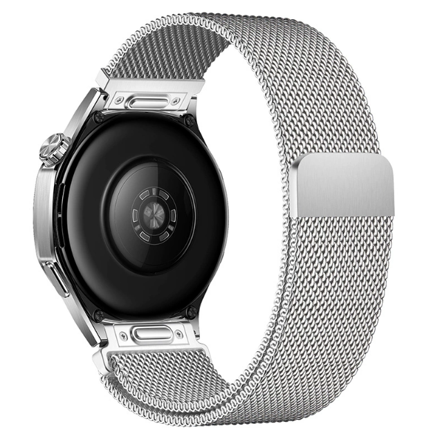 Швидкозйомний магнітний ремінець Milanese Loop 22 мм (кнопкове кріплення, оновлена модель),  (срібний)
