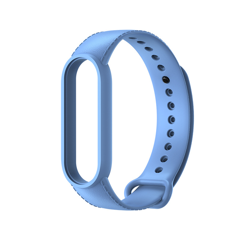 Силіконовий ремінець з імітацією шкіри для Mi Band 5 | 6 , Салатовий (Джинсовый)