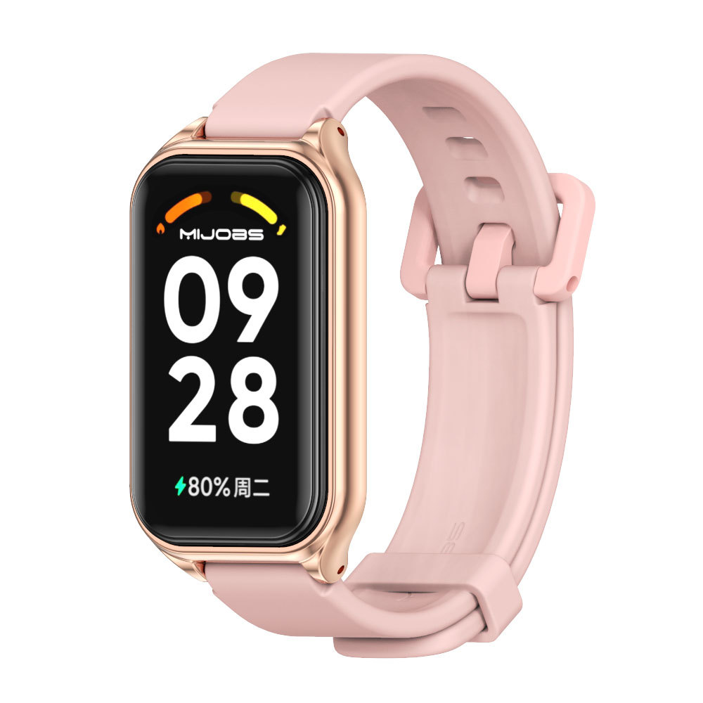 Силіконовий ремінець для Redmi Smart Band 3 / Mi Band 9 Active (Рожевий)