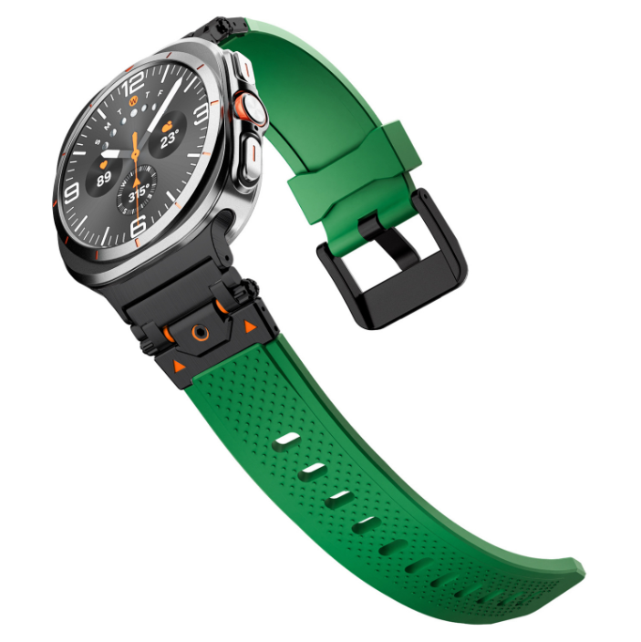 Ремінець для Samsung Galaxy Watch 7 Ultra 47mm (TPU + металевий конектор) Black (Green)