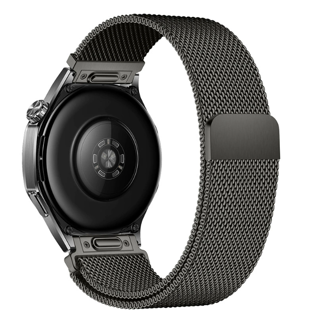 Швидкозйомний магнітний ремінець Milanese Loop 22 мм (кнопкове кріплення, оновлена модель),  (графітовий)