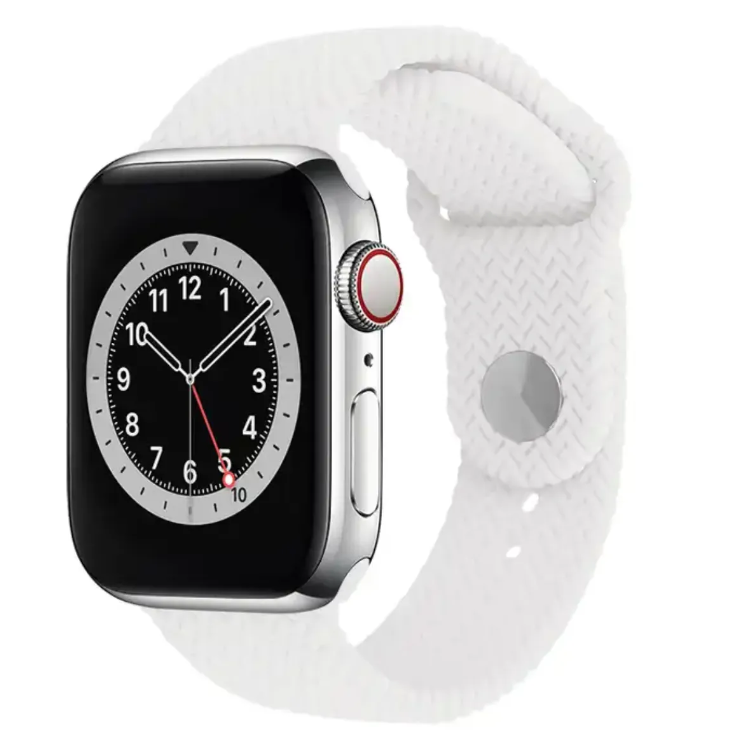 Силіконовий ремінець Braid для Apple Watch 38/40/41 AAA+, Зелений (Білий)