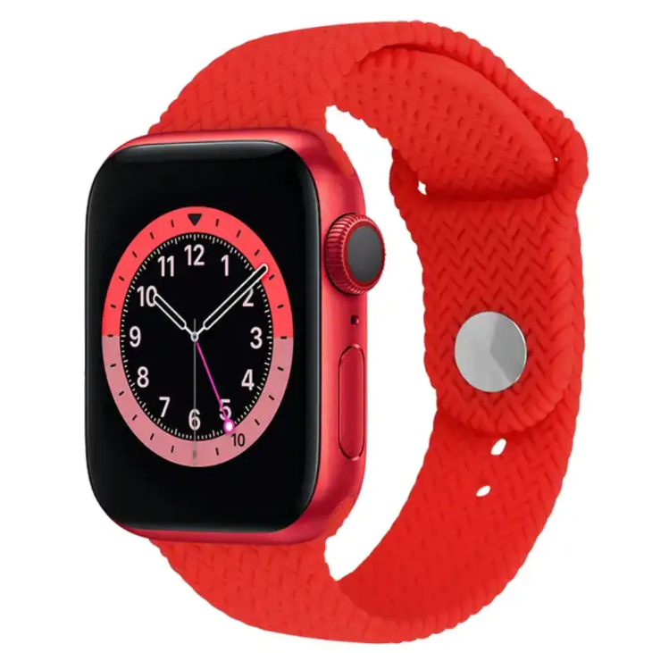 Силіконовий ремінець Braid для Apple Watch 38/40/41 AAA+, Зелений (Червоний)