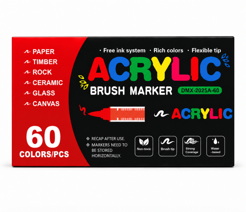 Набір акрилових маркерів GuangNa Acrylic Brush Marker GN.8101 (60 шт.)