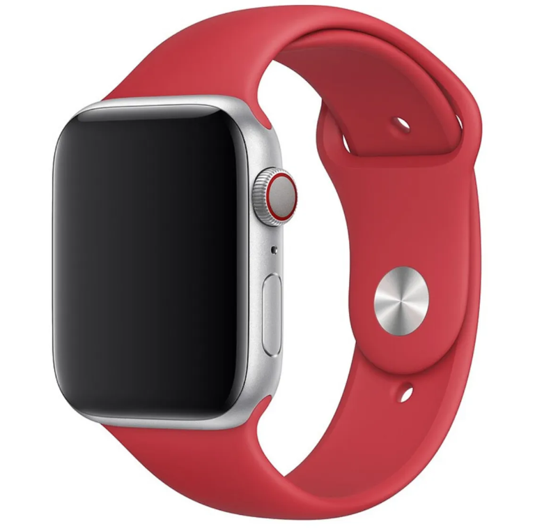 Ремінець силіконовий для Apple Watch 42 / 44 / 45 / 49 AAA+,  (Червоний)