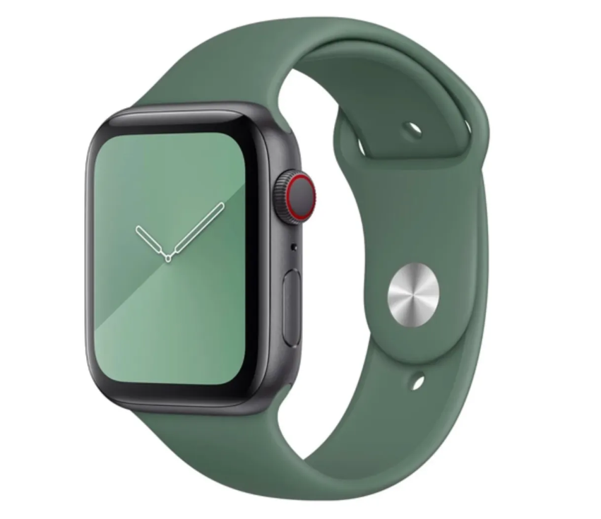 Ремінець силіконовий для Apple Watch 42 / 44 / 45 / 49 AAA+,  (Зеленый)