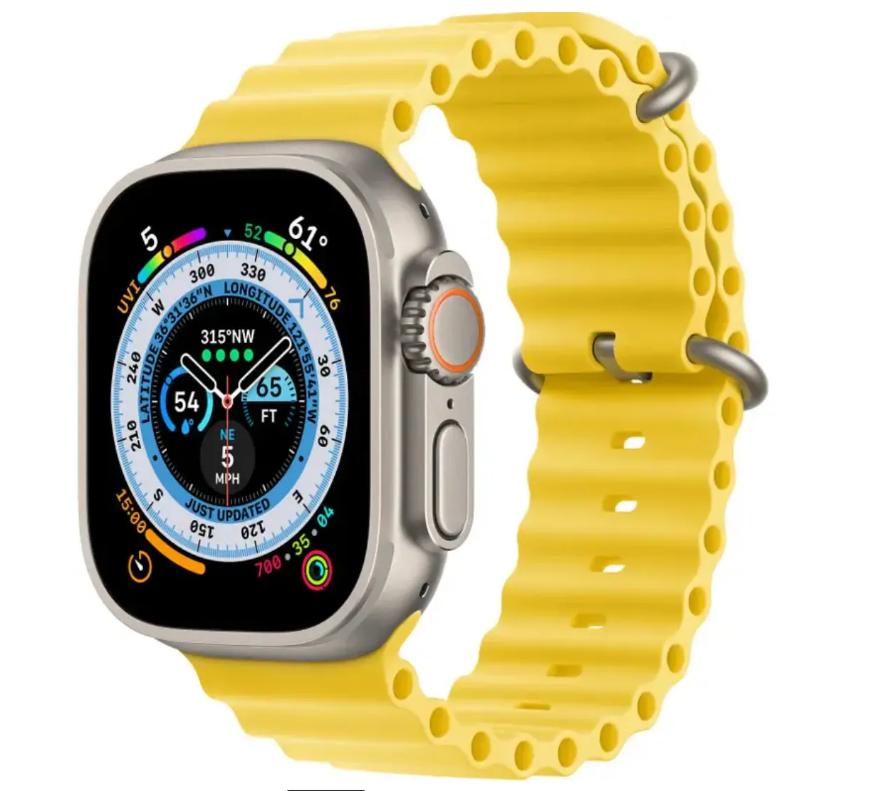 Ремінець силіконовий Ocean Band 42 / 44 / 45 / 49 AAA+, Молочний (Жовтий)