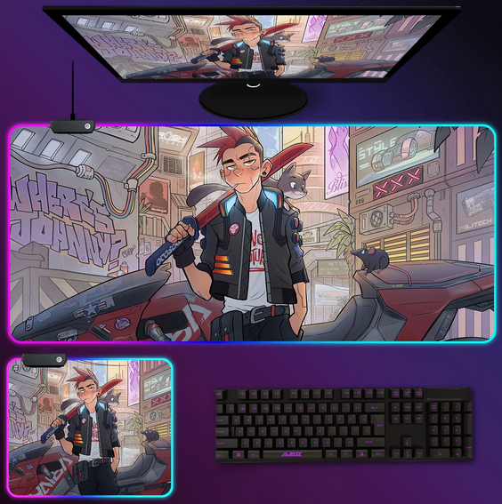 Килимок для мишки LED 80*30 см. Anime (Print 15)
