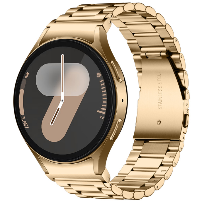 Сталевий ремінець 20 мм для Samsung Galaxy Watch 4 / 5 / 6 / 7 (золотий)