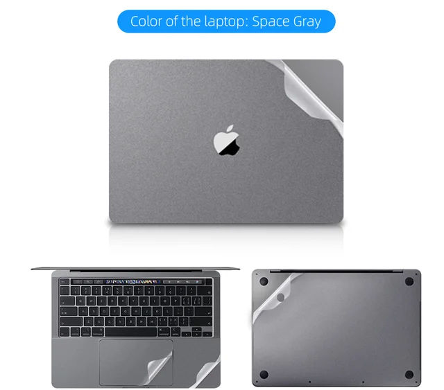 Вінілове покриття наклейка для MacBook (Кришка, Низ, Трекпад, Внутрішня частина), MacBook Pro A1989, (MacBook Air A1932, A2337 Gray)