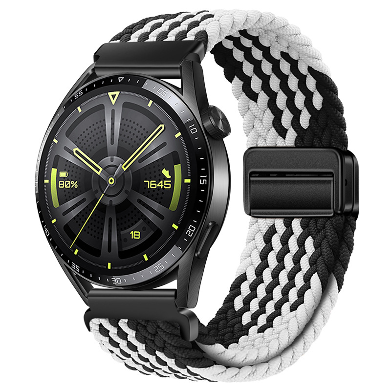 Ремінець тканинний на магнітному замку 18 мм. (2173) (Black/Gray)