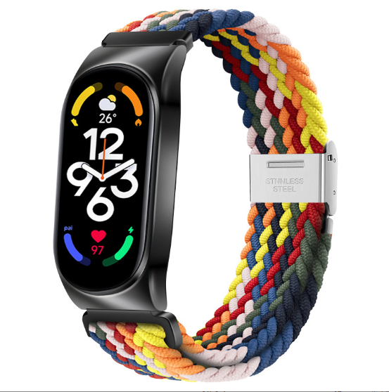 Ремінець для MiBand 7 тканинний, (Різнокольоровий 3)