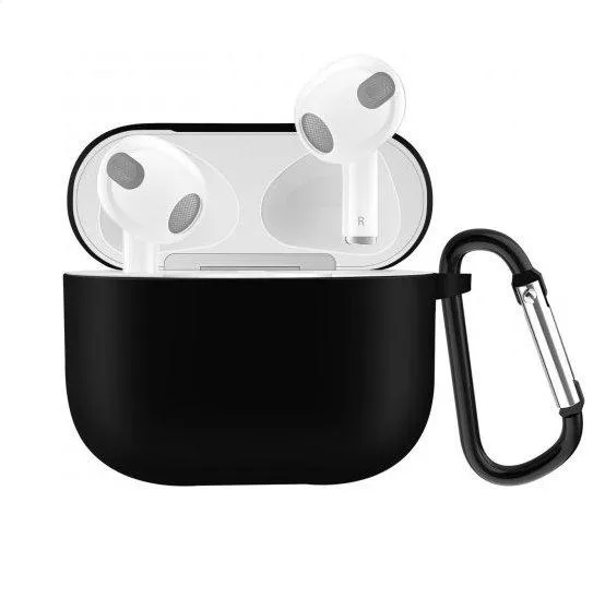 Чохол силіконовий для Airpods 3 з карабіном Чорний