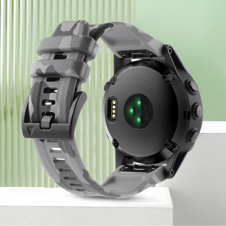 Силіконовий ремінець для Garmin Fenix 7X / 6X / 5X (26 мм) (Камуфляж сірий)