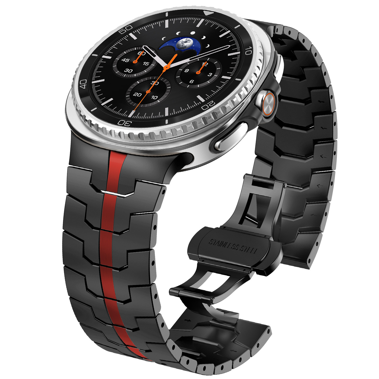 Металевий браслет Butterfly для Samsung Galaxy Watch 8 Classic 46 мм (red line)