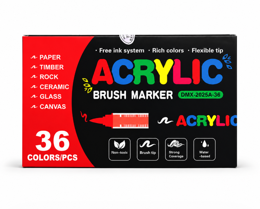 Набір акрилових маркерів GuangNa Acrylic Brush Marker GN.8101 (36 шт.)