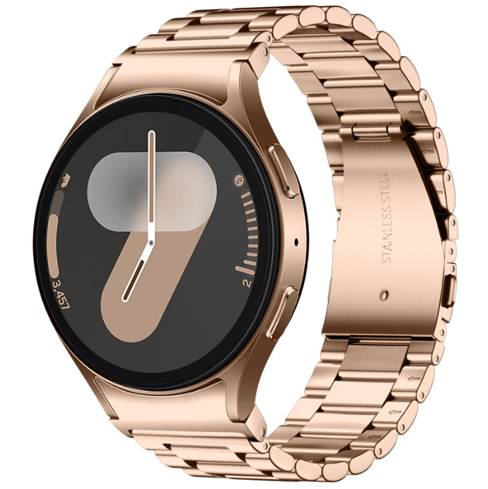 Сталевий ремінець 20 мм для Samsung Galaxy Watch 4 / 5 / 6 / 7 (rose gold)