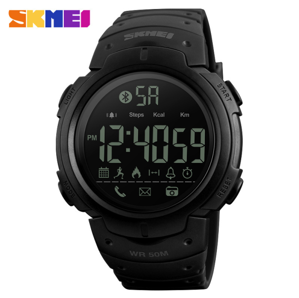 Розумний спортивний годинник SKMEI 1301 з Bluetooth, крокоміром та водозахистом 5 ATM (black)