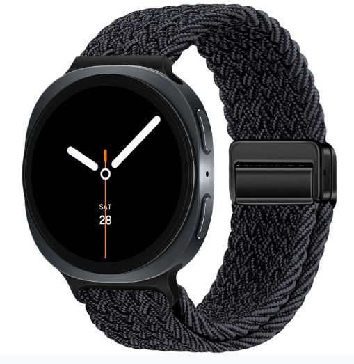 Ремінець плетений нейлоновий з магнітною застібкою для Samsung Watch 22 мм (black graphite)