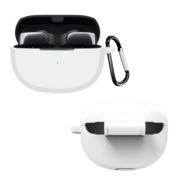 Силиконовый защитный чехол для Bose Ultra Open Earbuds с карабином (White)