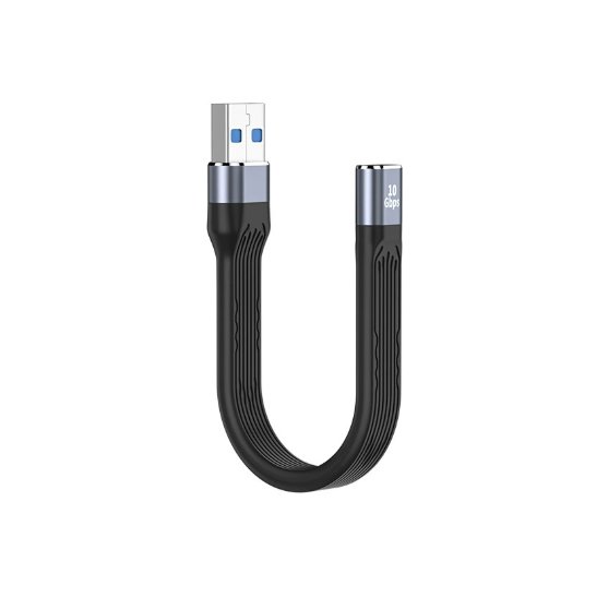 Кабель USB 3.1 to Type-C 10Gbps 100W — ультракороткий, жовтий / чорний, швидка зарядка та передача (Чорний (T+М))