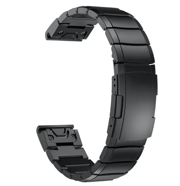 Ремінець металевий для Garmin 20 mm.TITANIUM (Black)