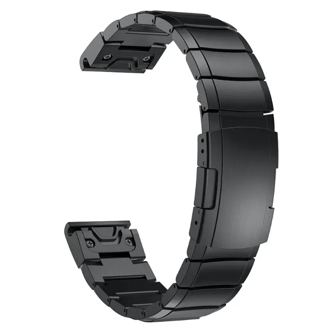 Ремінець металевий для Garmin 20 mm.TITANIUM (Black)