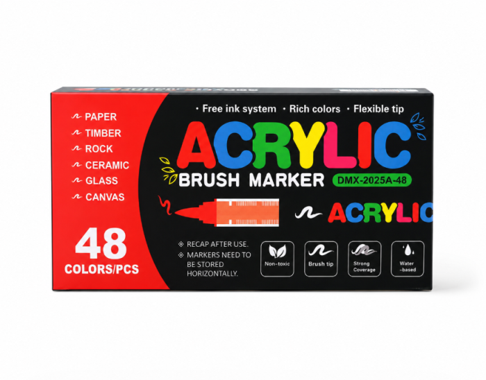 Набір акрилових маркерів GuangNa Acrylic Brush Marker GN.8101 (48 шт.)
