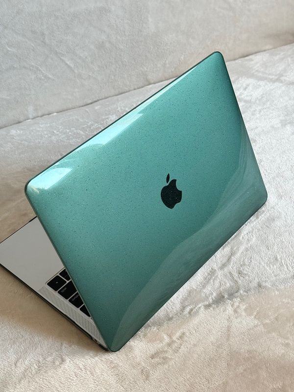 Чохол для MacBook Air 13" (2018 - 2020 | M1 | A1932 | A2337) з блискітками (Изумрудный)